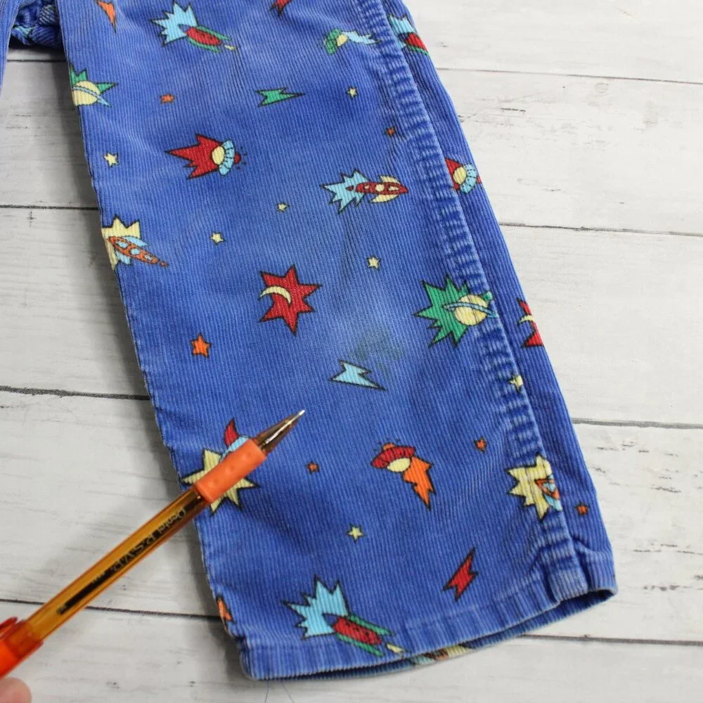 Vintage Oshkosh B'gosh Boy's Vestbak Bib Overalls Size 4T Space Rocket USA